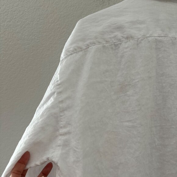 H&M Oversized Button Up Shirt Linen Minimalist White Lightweight Sz M - Picture 10 of 15
